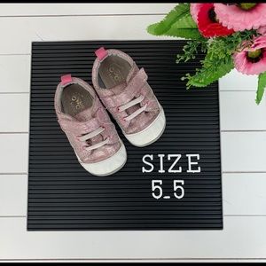 Pink glittery walking shoes